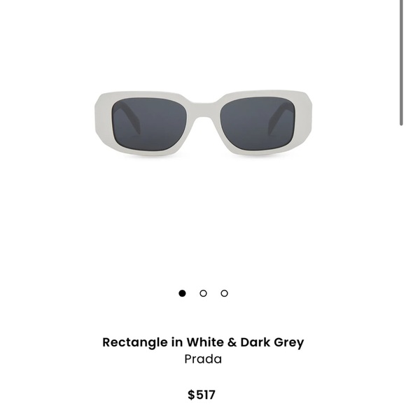 BNWT Prada rectangle sunglasses in white & dark grey $517 main image 7